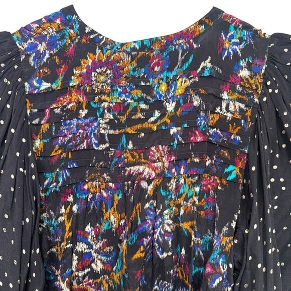 NEW Maria Cher Jujuy Cora Silk Blouse Black Dahlia Size XS - Picture 7 of 11